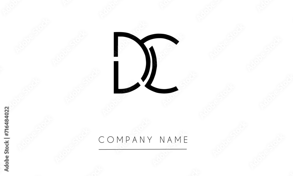 DC or CD Minimal Logo Design Vector Art Illustration DC or CD Minimal Logo Design Vector Art Illustration