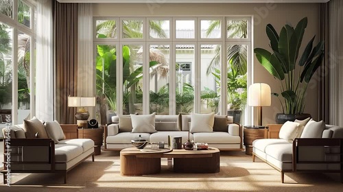 Trending home decoration, a living room and trend furniture, luxury style, utilizes.  photo