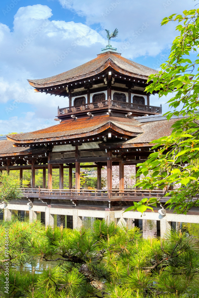 Heian Jingu Garden during full bloom cherry blossom in Heian Shrine, Kyoto, Japan Heian Jingu Garden during full bloom cherry blossom in Heian Shrine, Kyoto, Japan