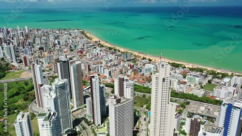 Cidade de João Pessoa vista de cima com drone 4K - Bairro Altiplano - Paraiba - Nordeste - Brasil photo