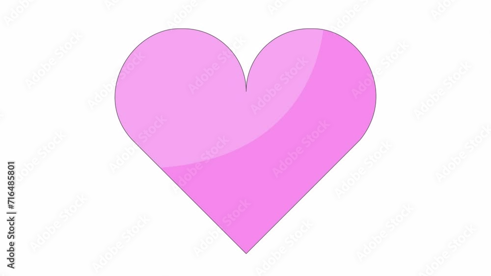 Paper cut heart appearing line 2D object animation. Valentines day pink heart flat color cartoon 4K video, alpha channel. 14 february celebration papercraft animated item on white background Paper cut heart appearing line 2D object animation. Valentines day pink heart flat color cartoon 4K video, alpha channel. 14 february celebration papercraft animated item on white background