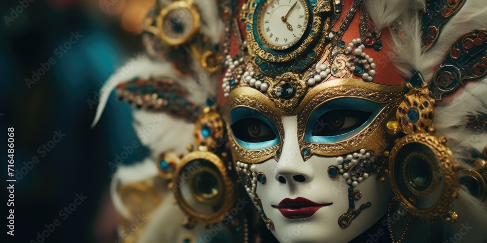 Traditional venetian carnival mask in Venice.