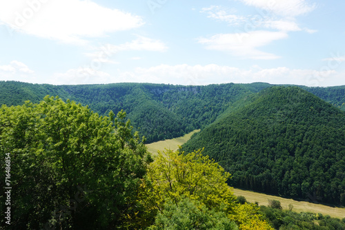 Swabian Alb landscapes, view from Bad Urach castle, Germany