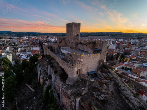 Castillo de Almansa en Albacete al atardecer photo