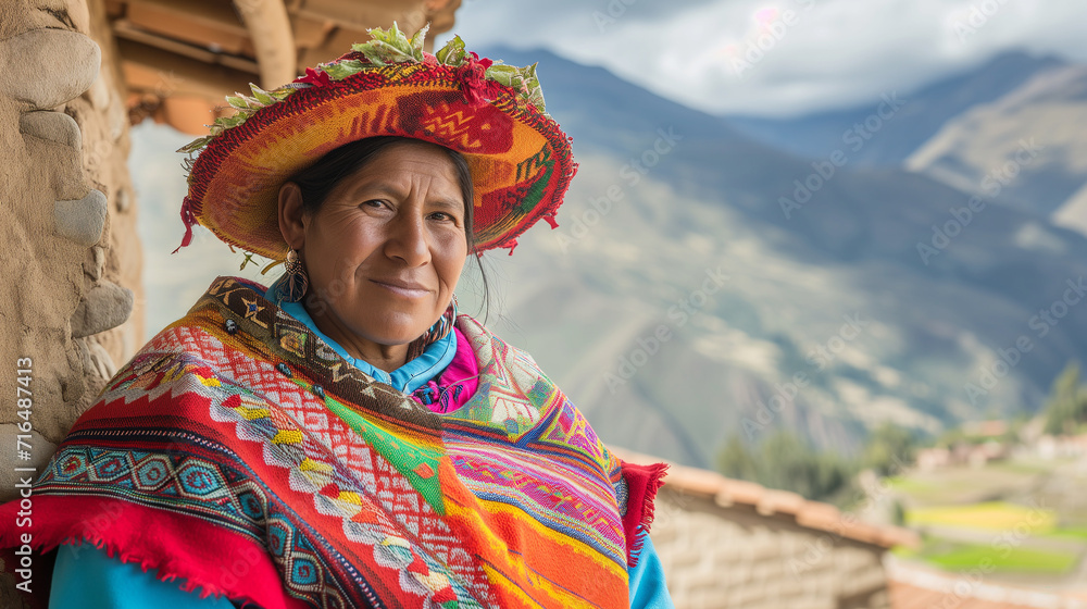 Fototapeta premium Quechua woman in Andes