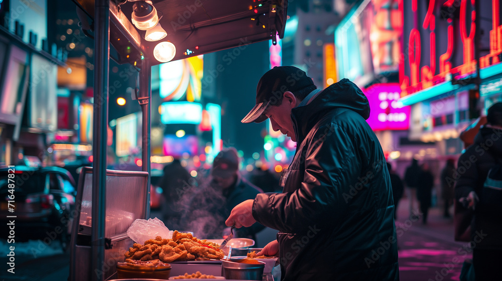 Street Food Vendor in iconic Times Square