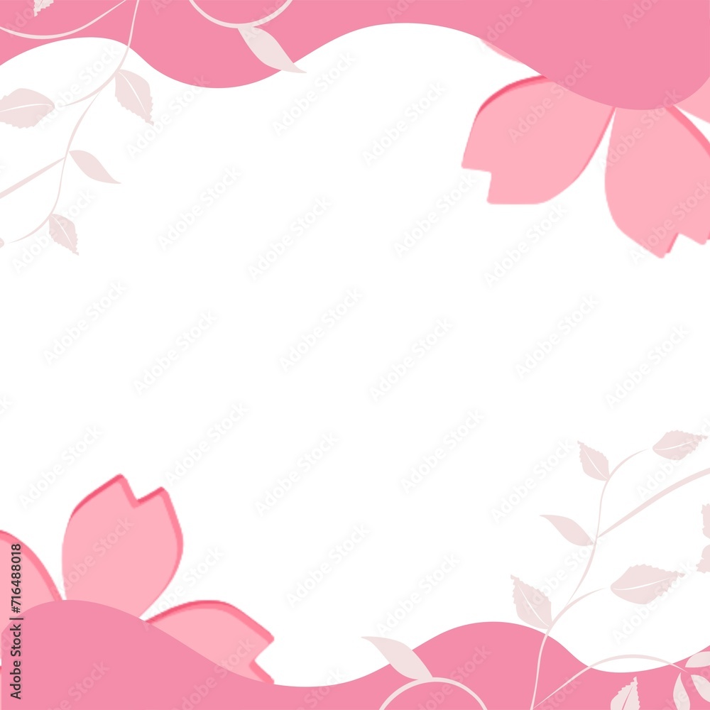 Pink Valentines' day card backgrounds with elements like, pink smoke, red flower, pink flower, heart, cloud, paper cloud, cherry blossom,rose, butterfly