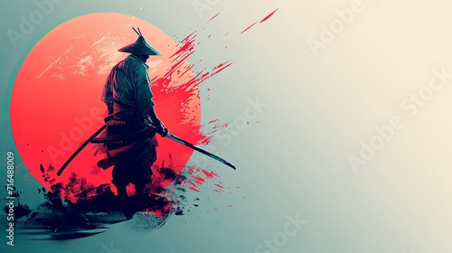 Samurai Decent Graphic with Empty Space Ideal for Quotes or Text photo