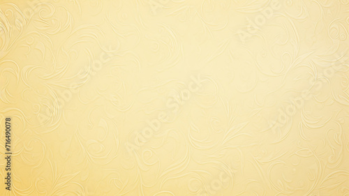 yellow delicate background with vintage floral wallpaper ornament on the wall copy space blank, warm glowing shades