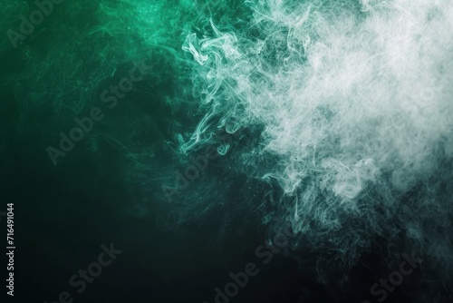 White green blurred gradient on dark grainy background, glowing light spot, copy space photo