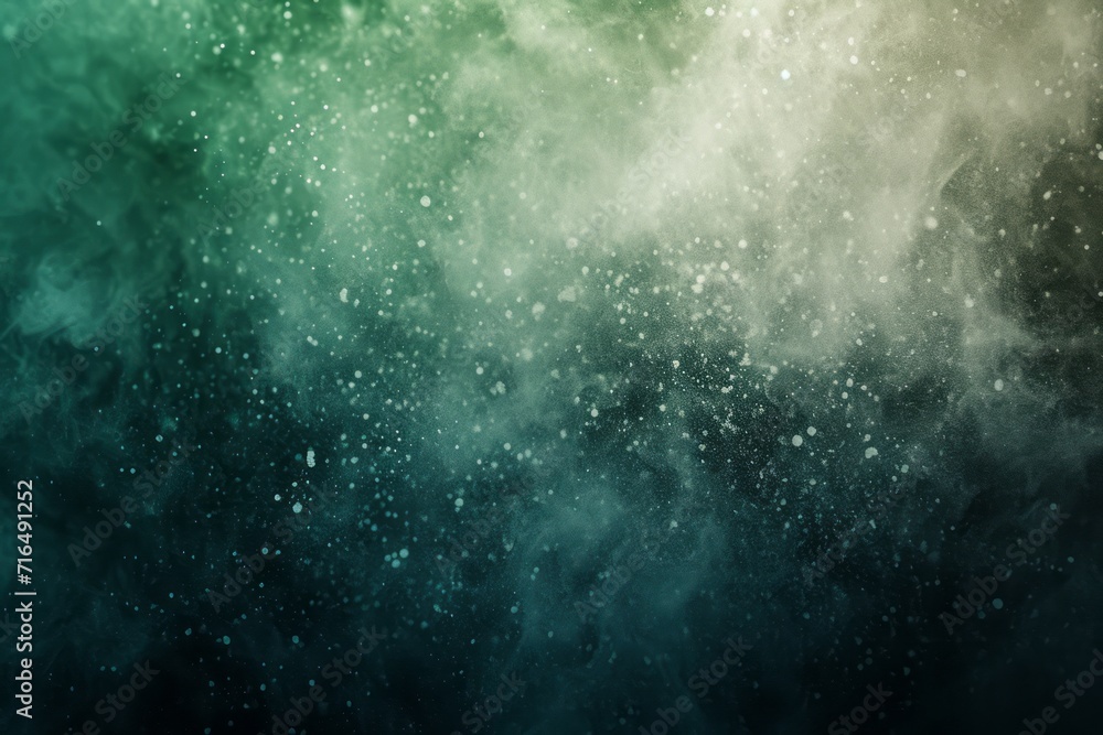 White green blurred gradient on dark grainy background, glowing light spot, copy space