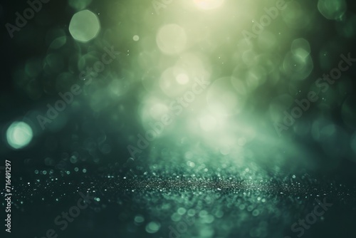 White green blurred gradient on dark grainy background, glowing light spot, copy space © DK_2020
