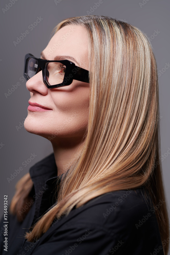 businesslady in black spectacles businesslady in black spectacles