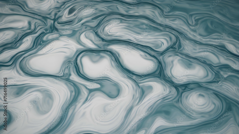 Abstract dark turquoise liquid with white for the background. Dark turquoise marble pattern	