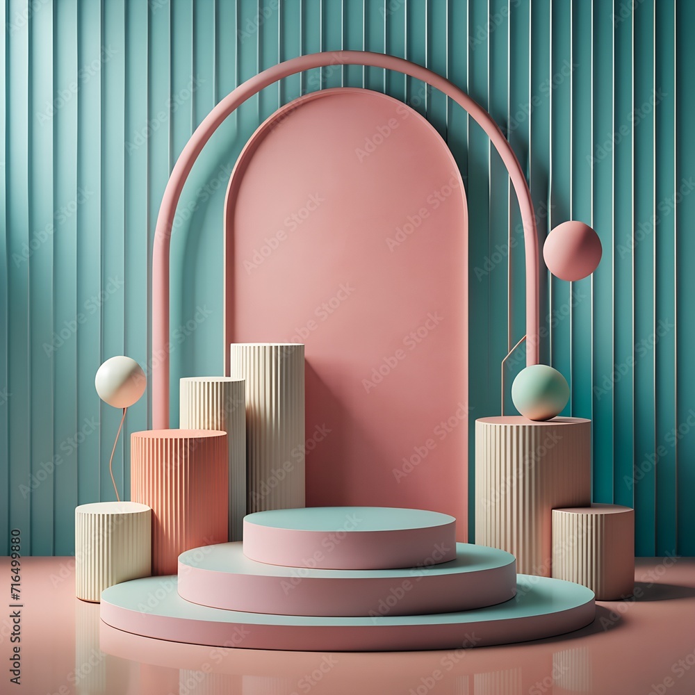 photorealistic shot of a minimalist background with empty product podium photorealistic shot of a minimalist background with empty product podium