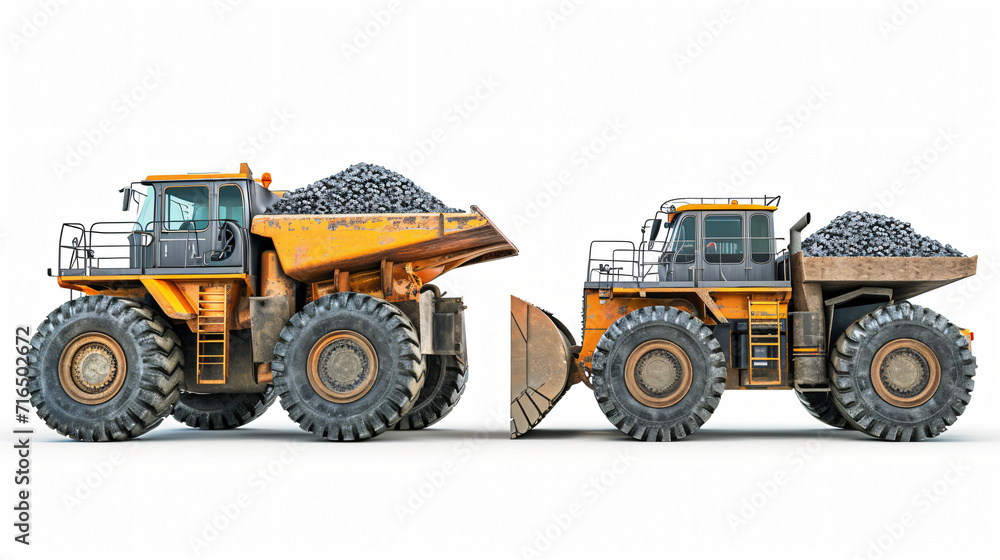 Two large wheel loaders