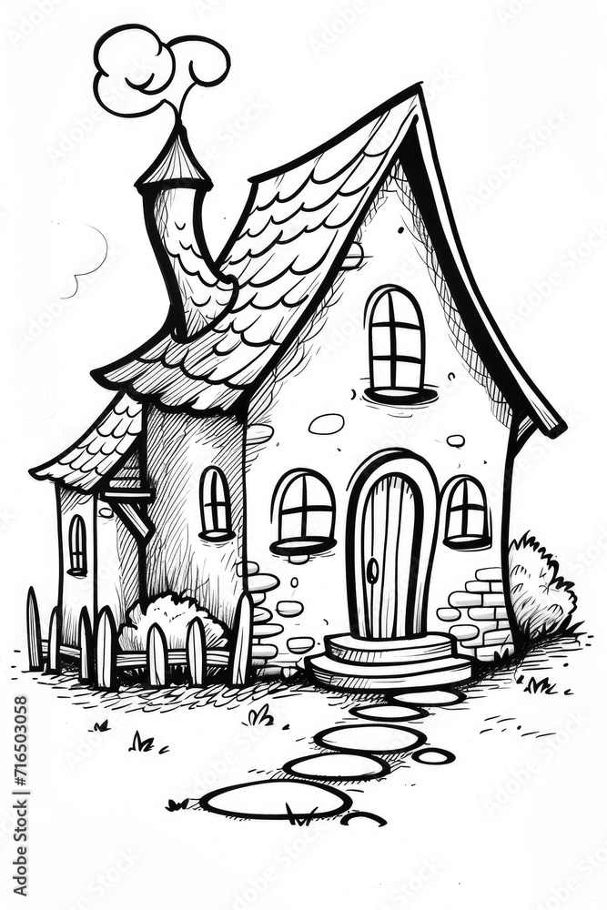 children's coloring pages with a house theme