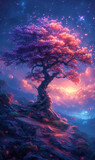 A mystical nature background for an oracle card. AI generative