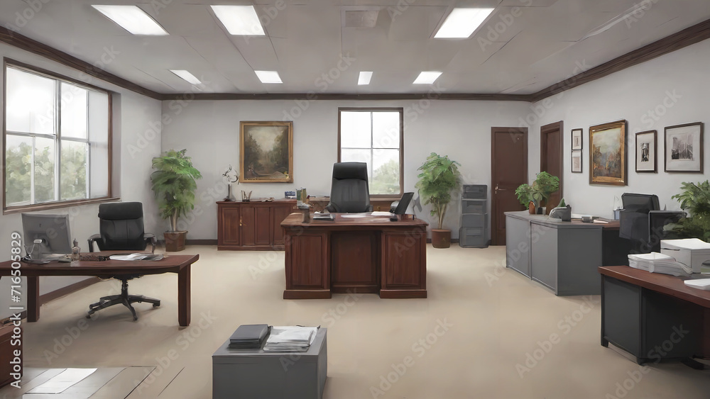 Frame Art, TV Art, view of the office, office interior, vintage oil painting, printable digital art Frame Art, TV Art, view of the office, office interior, vintage oil painting, printable digital art
