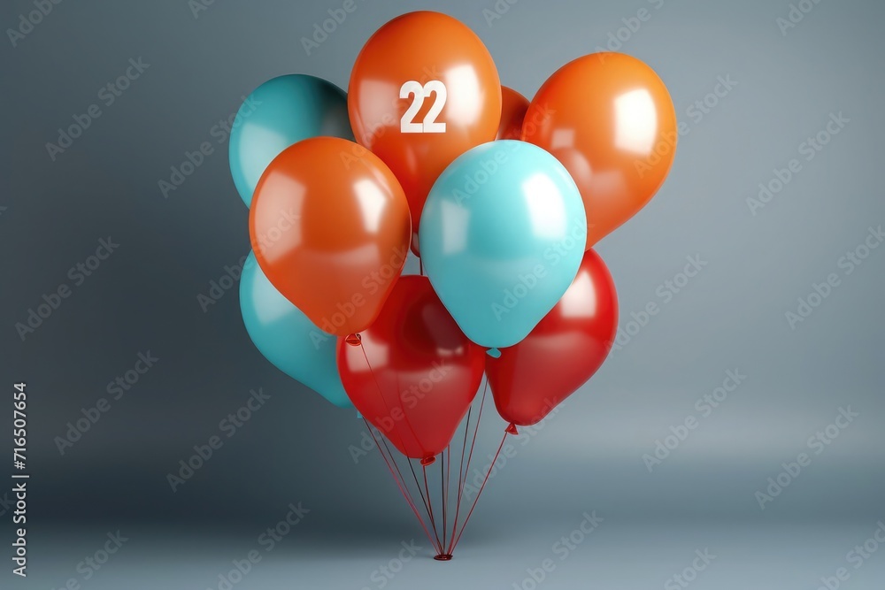 Inflatable balloon in the form of the number twenty two, festive inflatable balloons Inflatable balloon in the form of the number twenty two, festive inflatable balloons