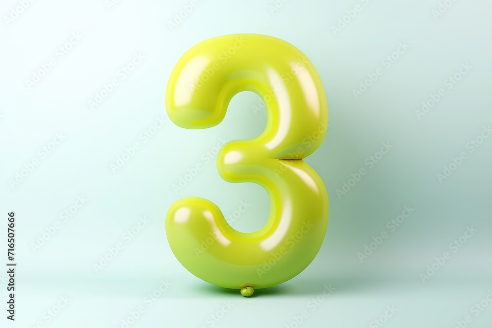 Inflatable balloon in the form of the number three, festive inflatable balloons Inflatable balloon in the form of the number three, festive inflatable balloons