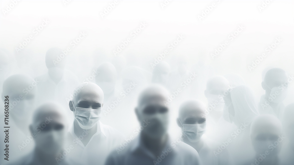 crowd of abstract silhouettes of people in medical masks, social issue, grim horror zombie apocalypse background crowd of abstract silhouettes of people in medical masks, social issue, grim horror zombie apocalypse background
