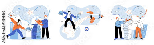 Successful business. Vector illustration. Employment in supportive environment cultivates togetherness and achievement Support from partners, colleagues, and stakeholders is instrumental in reaching
