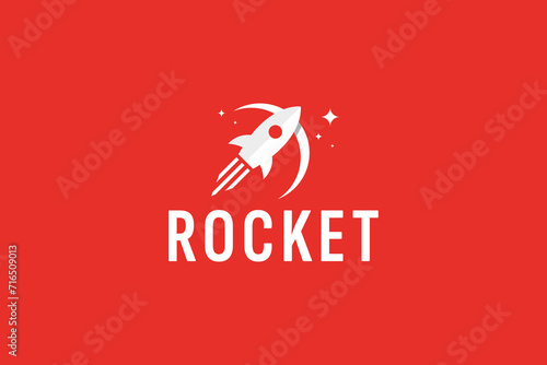 rocket logo vector icon illustration
