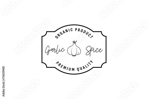garlic spice logo vector icon illustration