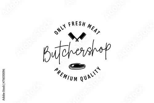 butcher shop logo vector icon illustration