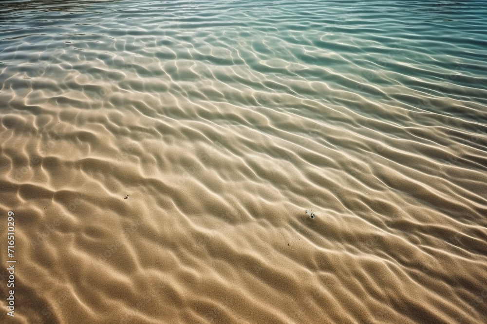 Sand with ocean ripple pattern generative AI Sand with ocean ripple pattern generative AI