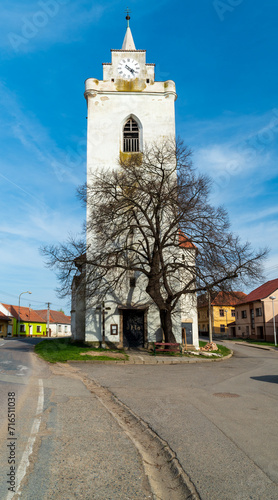 Kostel sv. Michala church in Dolni Vestonice village in Czech republic photo
