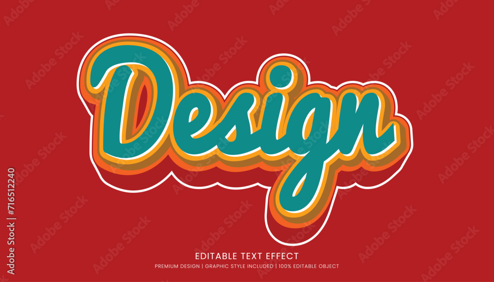 text effect editable template vector design 3d bold style