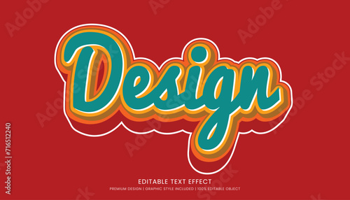 text effect editable template vector design 3d bold style