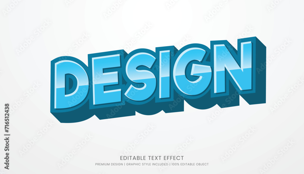text effect editable template vector design 3d bold style