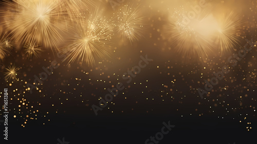 Beautiful fireworks background at night for holiday decoration © xuan