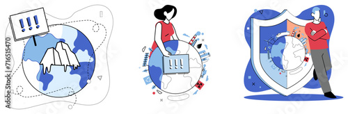 Hot climate vector illustration. Natures canvas is painted with hues warming, highlighting challenges hot climate The eco systemic balance quivers under weight atmospheric problem a hot climate