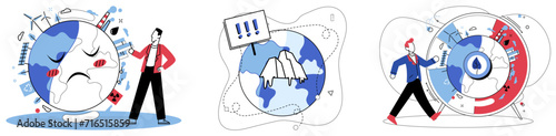 Hot climate vector illustration. The warming symphony atmosphere underscores urgency addressing hot climate issue High temperatures worldwide echo pervasive challenge a resounding call to combat hot