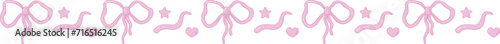 Cute Aesthetic Pink Ribbon Stars Hearts Hand Drawn Illustration
