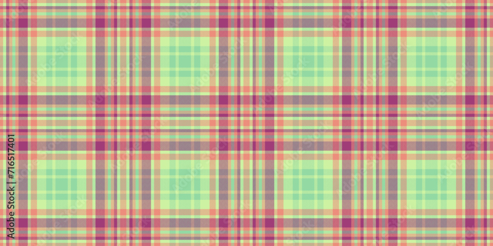 Interior check pattern texture, 20s plaid seamless vector. Weave textile fabric tartan background in green and red colors. Interior check pattern texture, 20s plaid seamless vector. Weave textile fabric tartan background in green and red colors.