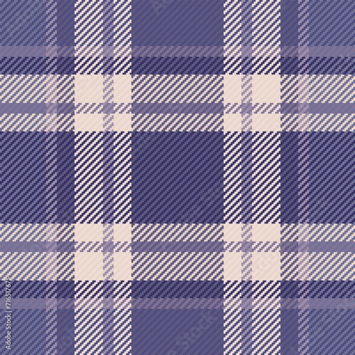 Repetitive texture vector fabric, vivid textile pattern background. Dimensional check seamless tartan plaid in indigo and light colors.