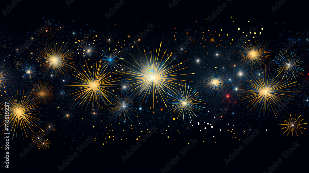 Beautiful creative holiday background with fireworks and sparkles Beautiful creative holiday background with fireworks and sparkles