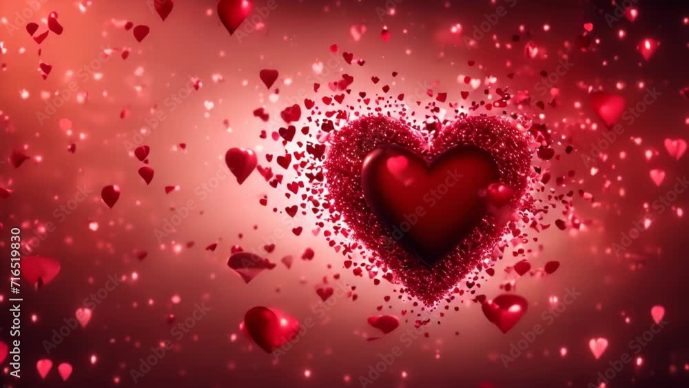 valentine background, floating heart shapes in a romantic environment for valentine / anniversary 4K video valentine background, floating heart shapes in a romantic environment for valentine / anniversary 4K video