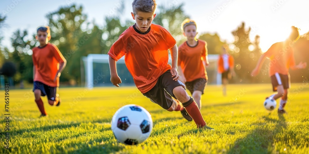 Obraz premium Soccer club training