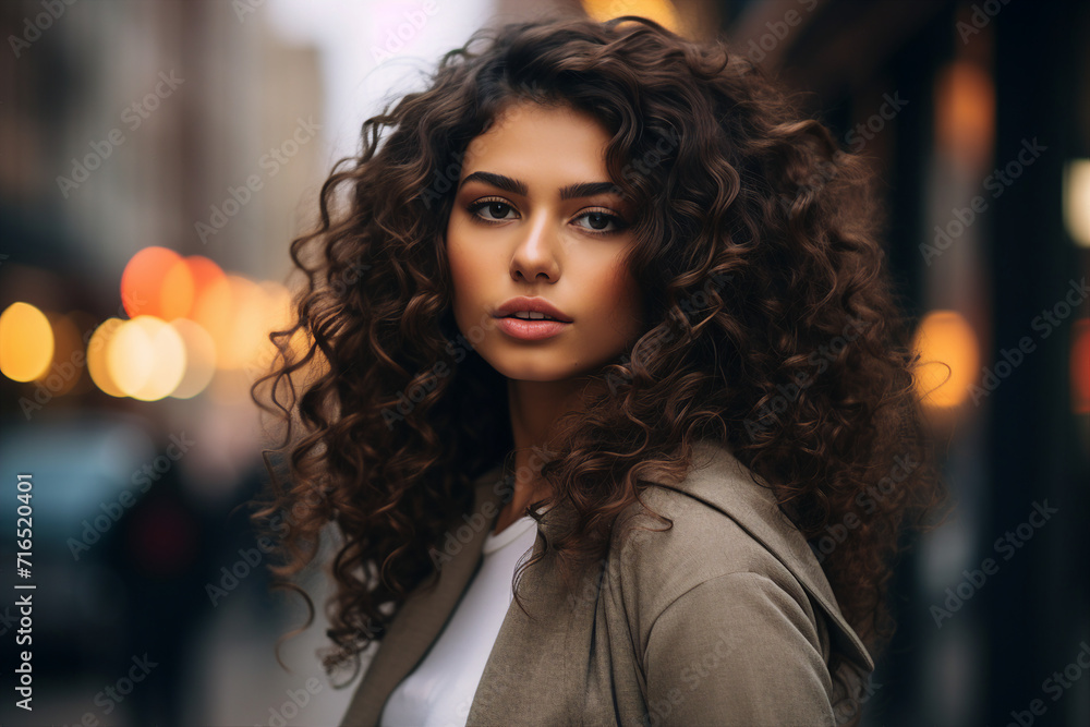 Generative ai collage picture photo of pretty nice woman lady looking into camera happy portrait in street Generative ai collage picture photo of pretty nice woman lady looking into camera happy portrait in street