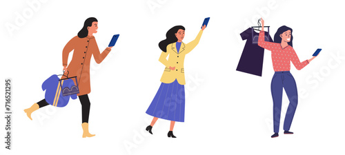 People with smartphone. Vector illustration. People with smartphones are part global community connected through technology Smartphones have facilitated communication and connection among people