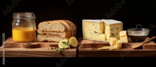 Still life with cheese, bre...