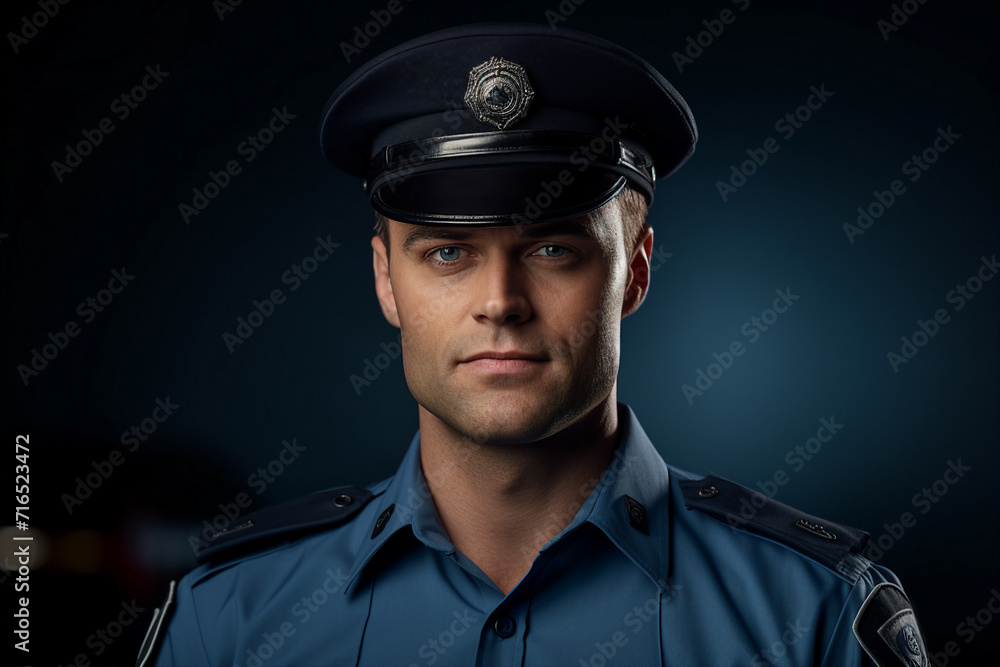 Young man woman working as police officer or cop closeup portrait blurred city background Generative AI Young man woman working as police officer or cop closeup portrait blurred city background Generative AI