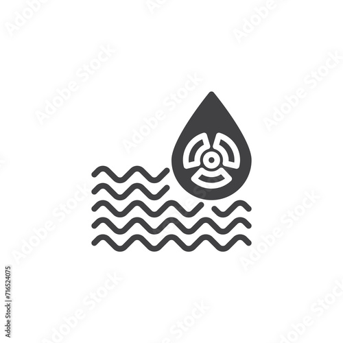 Toxic water pollution vector icon