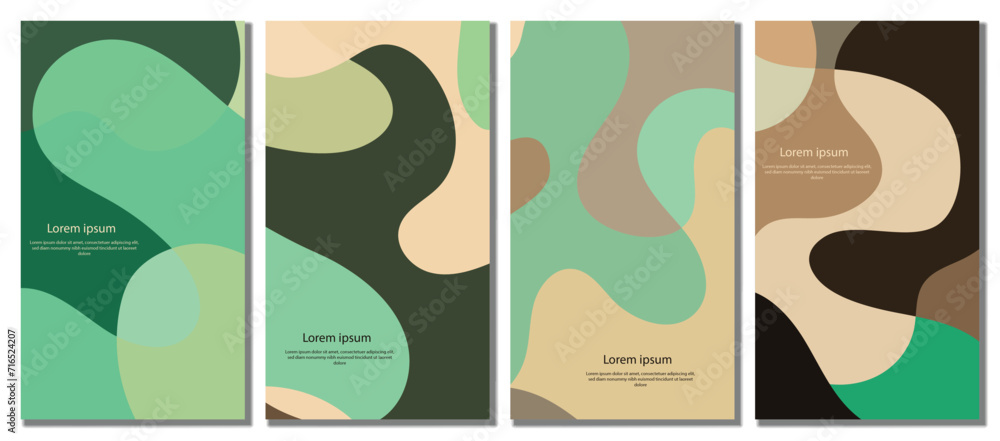 Fototapeta premium Abstract Wavy Set Background.